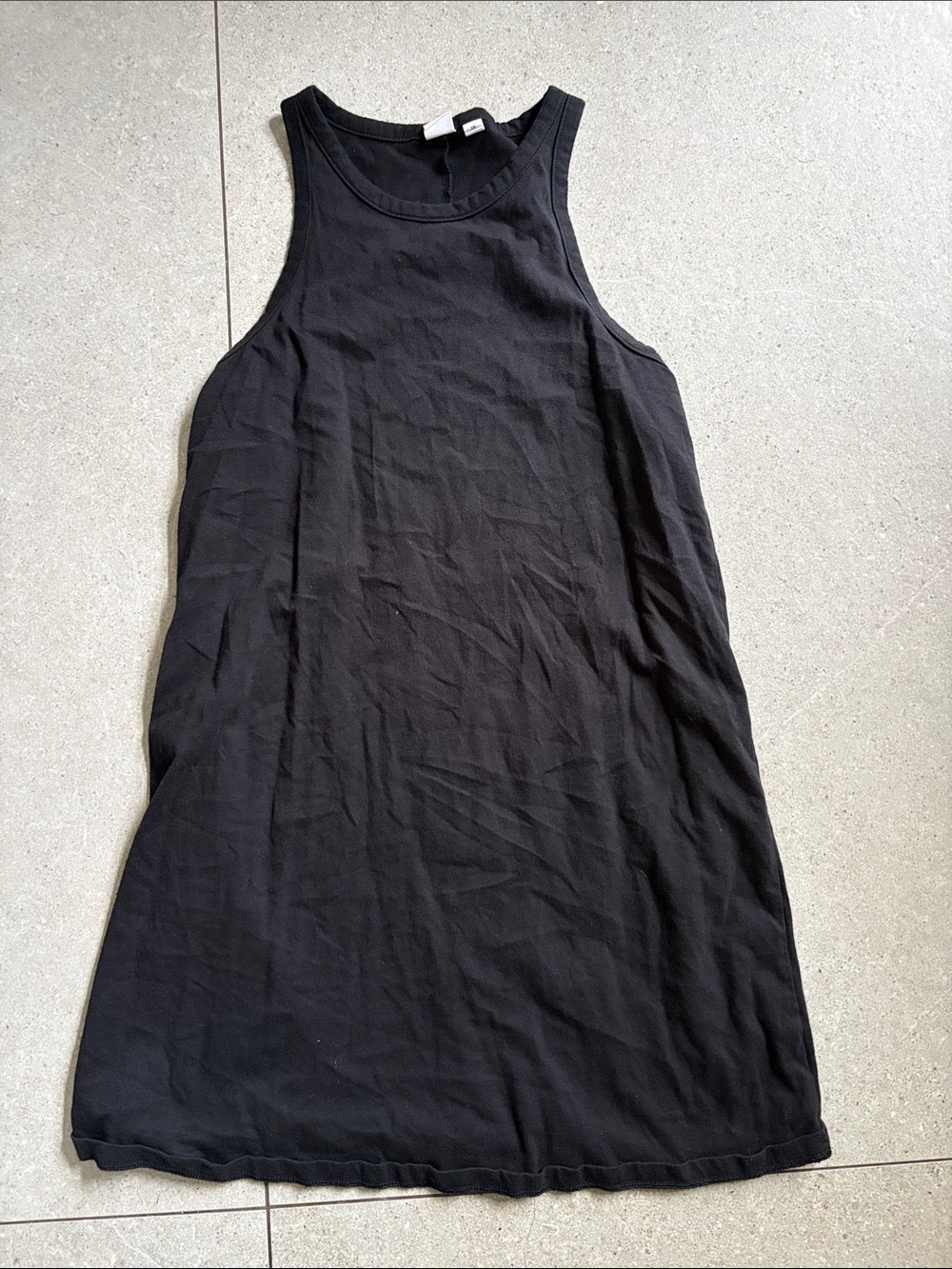 Gap black cotton mini tank dress